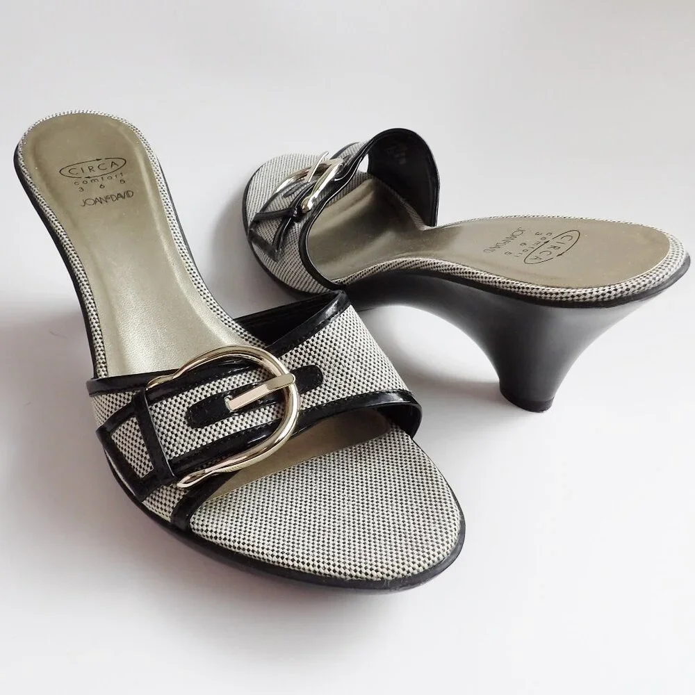 Joan & David Circa Comfort CJTARAH Wedge Heel Dressy Sandal with Buckle 10M EUC